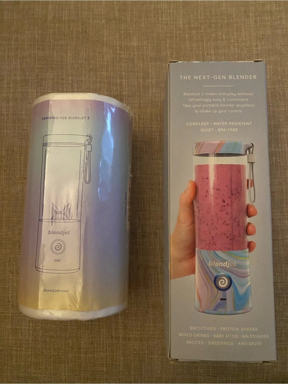 New in box Blendjet Portable Blender geode design with extra iridescent jar